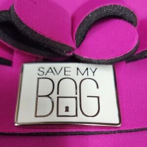 Save My Bag Mini Tote in Bright Fuchsia with Logo Plaque